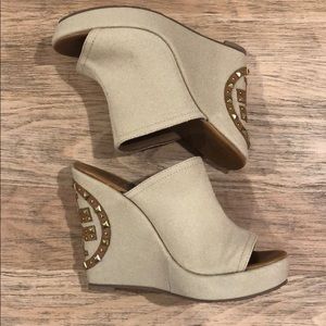 Tory Burch Canvas Wedge size 9